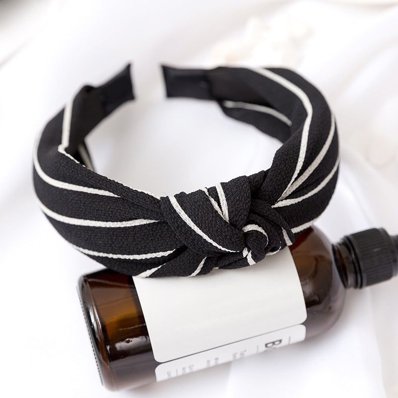 Creative bowknot fabric stripe ladies headband