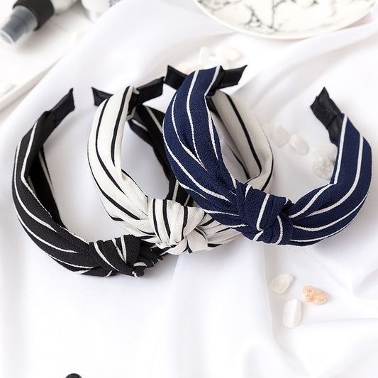 Creative bowknot fabric stripe ladies headband